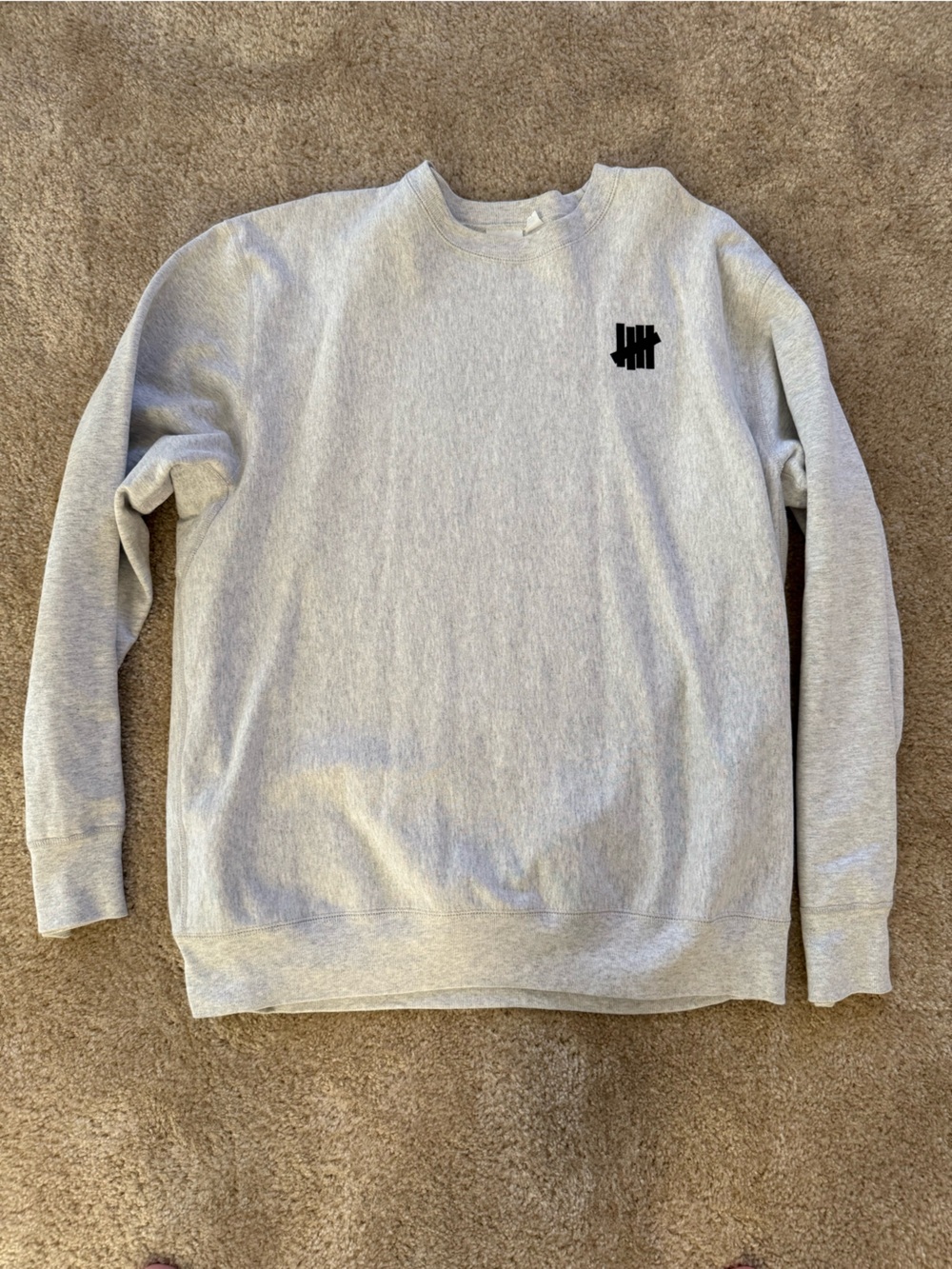 Undefeated Light Gray Crewneck Sweatshirt with Black Logo
